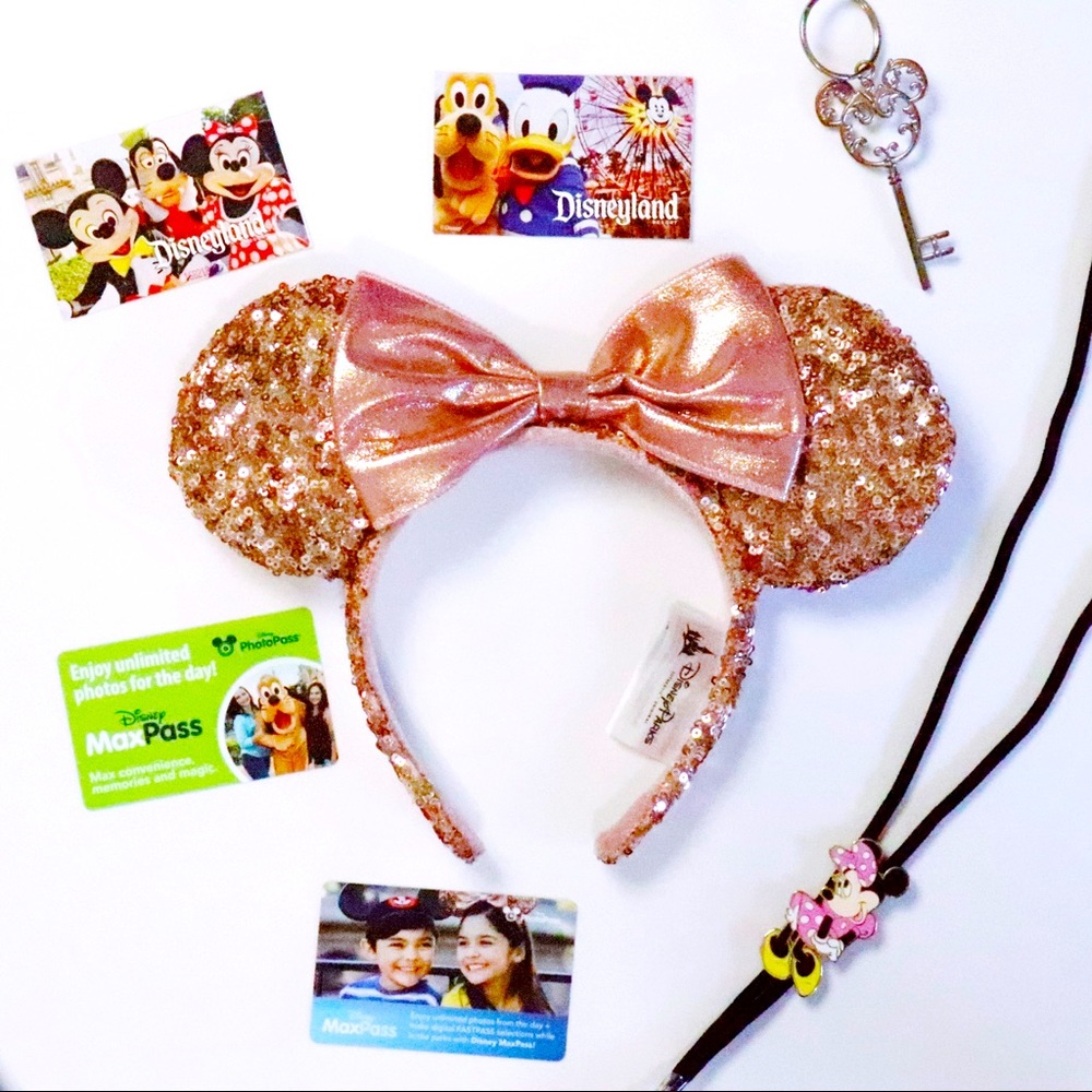 Minnie Mouse Ears Rose Gold Metallic Rose Gold
